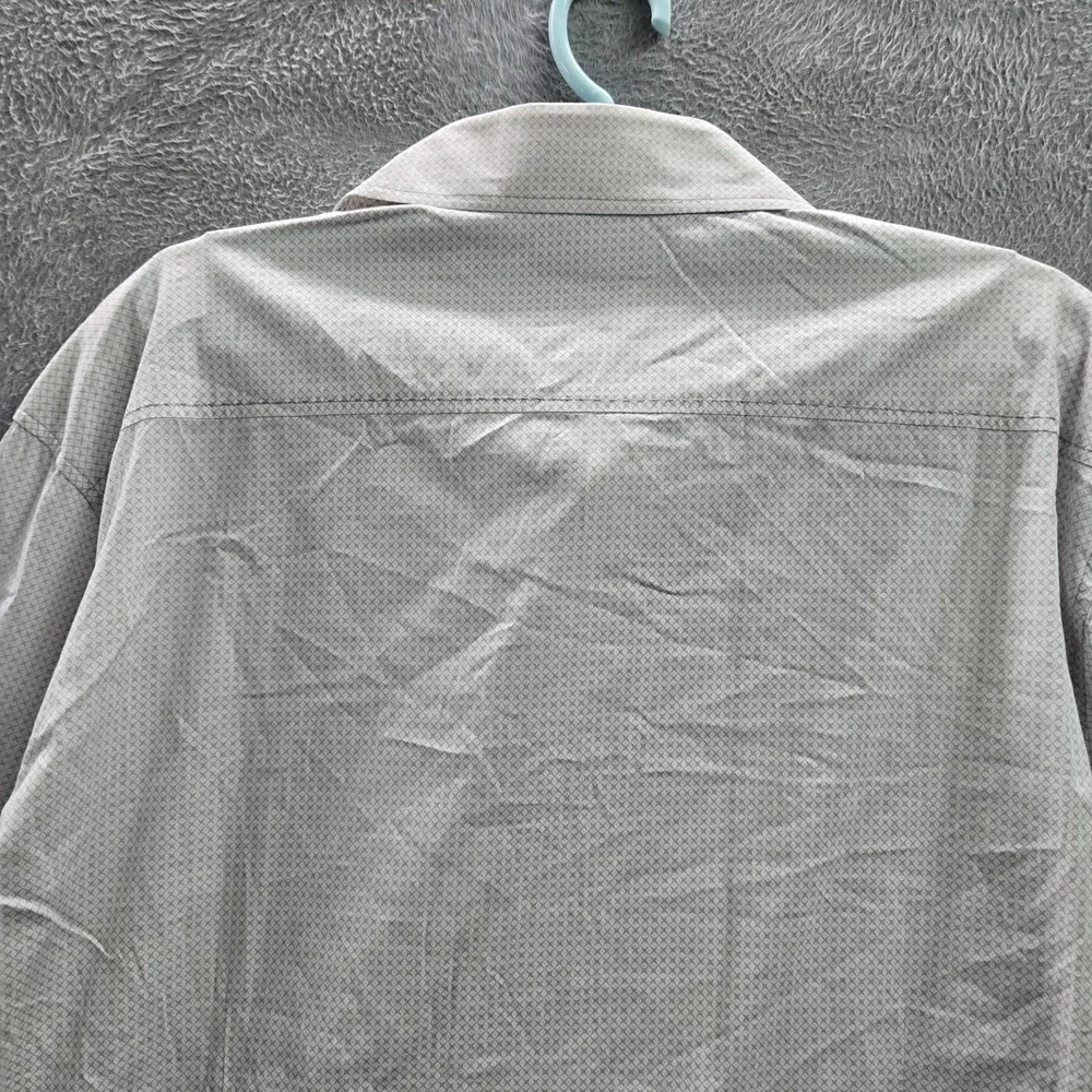 7 Diamonds‎ Men Button Up Shirt XXL Gray Geometric Long Sleeve